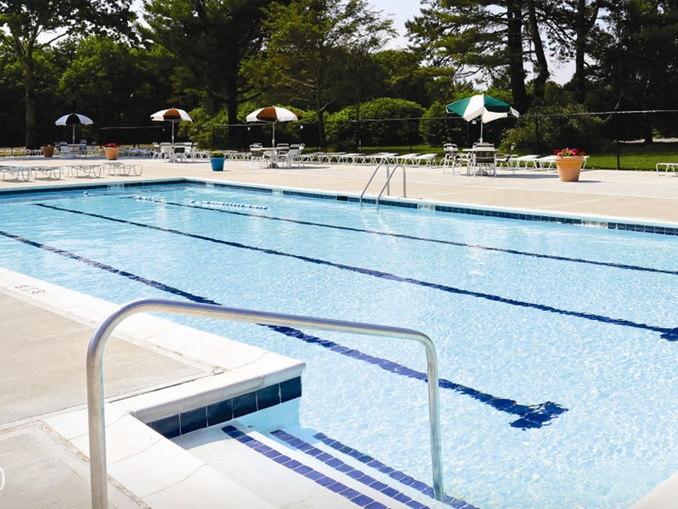 outdoor adult pool at Villas at Pine Hills, Manorville, NY